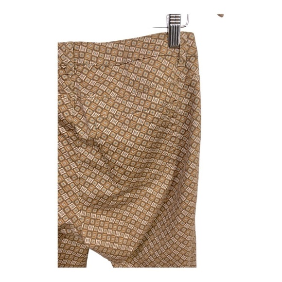 Etcetera Brown Geometric Print Slim Ankle Pants Size 6 Stretch Cotton Blend - Picture 6 of 13